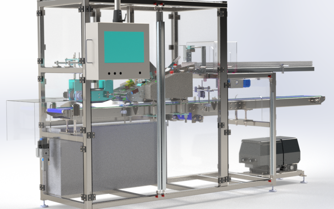 Línia de col·locació i fixació de bosses de cel·lulosa